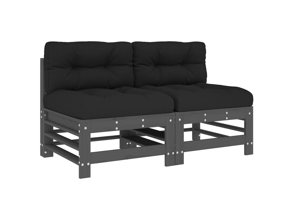 Middle Sofa, Middle Sofas Vidaxl Cinzeto Madeira De Pinho (n/a)