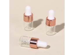 3 Frascos Conta gotas de Vidro Mini de 2ml, Ecológicos e Reutilizáveis MDUG (rosa Dourado)