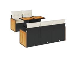 Garden Sofa Set, Garden Sofa Sets Vidaxl Preto Rattan / Vime (n/a)