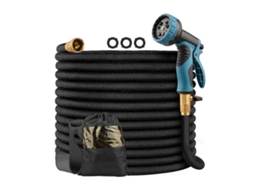 Manguera De Jardim Extensível 50ft Flexível Com Bico De Rega E Conectores De Latão Maciço Para Regar E Lavar