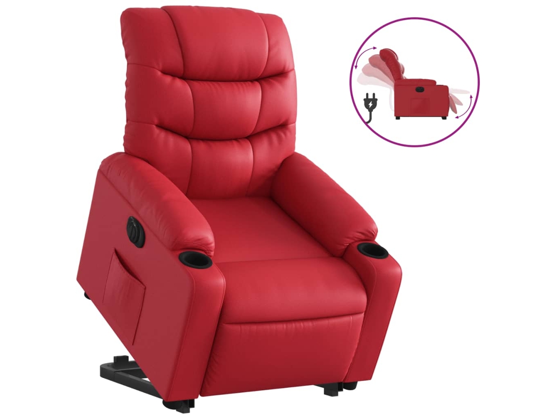 Electric Stand Up Recliner Chair, Electric Stand Up Recliner Chairs Vidaxl Vermelho Couro Artificial