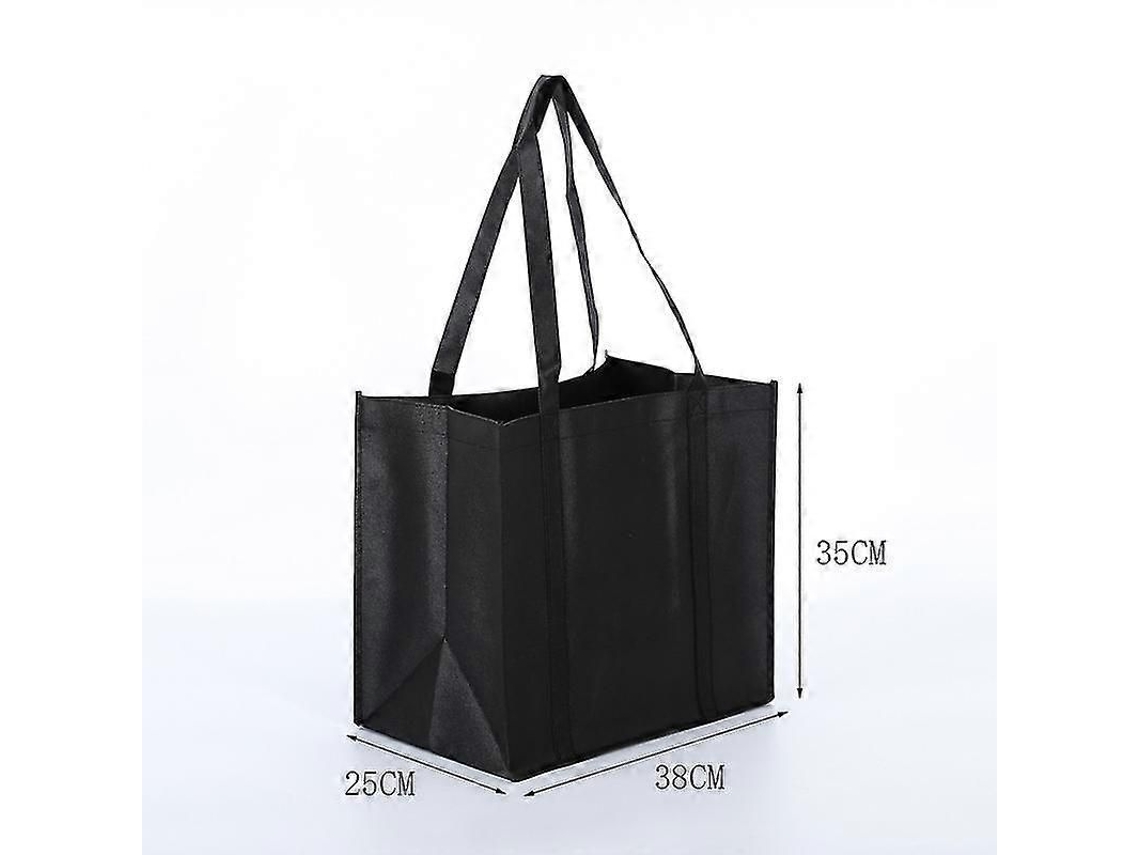 Conjunto de 10 Sacolas de Compras Reutilizáveis ​​extra Grandes, Dobráveis ​​e Resistentes, com Alças Reforçadas, Pretas GOKOCO