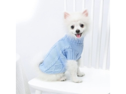 Suéter Rebe para cães e gatos, gola alta, macio e quente, tricotado, tamanho XS, azul.