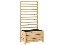 Canteiro Elevado Madeira Treliça 60x39x120cm Drenagem Natural VELTRIX