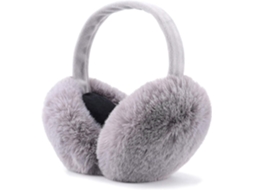 Auriculares de inverno de pelo falso quentinhos, plegáveis para exterior, adequados para mulheres cinza S/MARCA