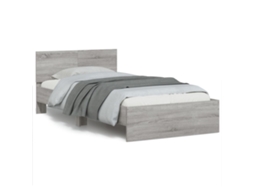 Vidaxl Estrutura De Cama C/ Cabeceira/luzes Led 100x200cm Cinza Sonoma