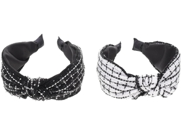 Conjunto De 2 Faixas De Cabelo Femininas Em Tecido, Elegantes E Práticas, Com Superfície Lisa.