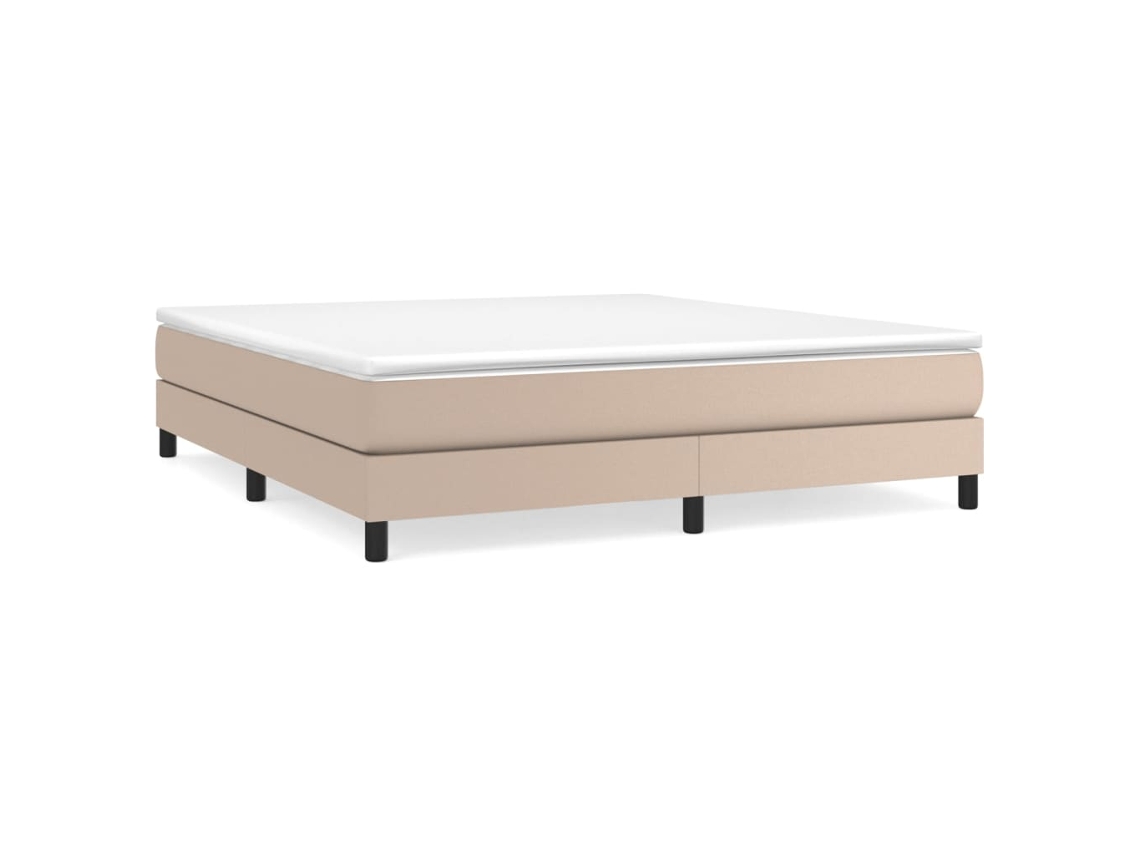 Cama com Molas Couro Artificial Cappuccino MAISON EXCLUSIVE 180x200 cm