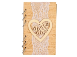 Livro de visitas de madeira Kofihety para assinar lembrancinhas de casamento, bilhetes e presentes para festas