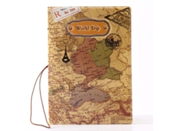 Capa para Passaporte com Mapa, Múndi 3d , Capa para Passaporte Moderna BRILVIBERA (marrom)