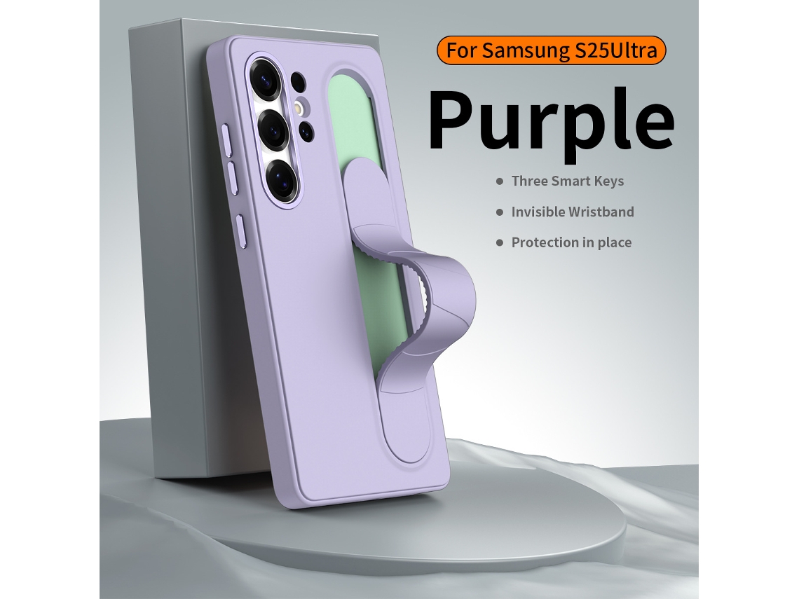 Capa Para Samsung S25fe Com Ala De Pulso Em Silicone E Protetor De Botes, Com Dissipao De Calor E Resistncia A Arranhes - Azul Violeta