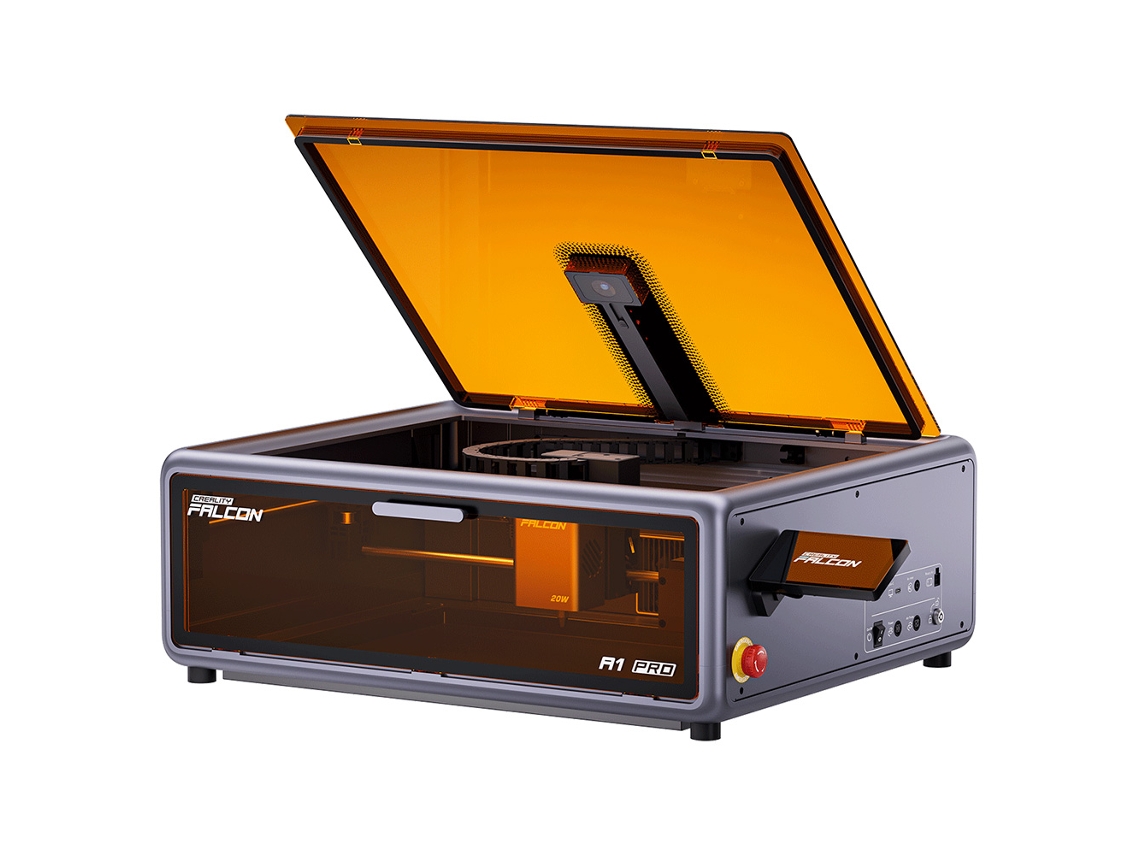 Gravadora Laser Creality Falcon A1 Pro 20w Cortadora Com Câmara Ai Ecrã Tátil 4.3 Alta Velocidade 600mm/s 358x268mm Madeira Metal