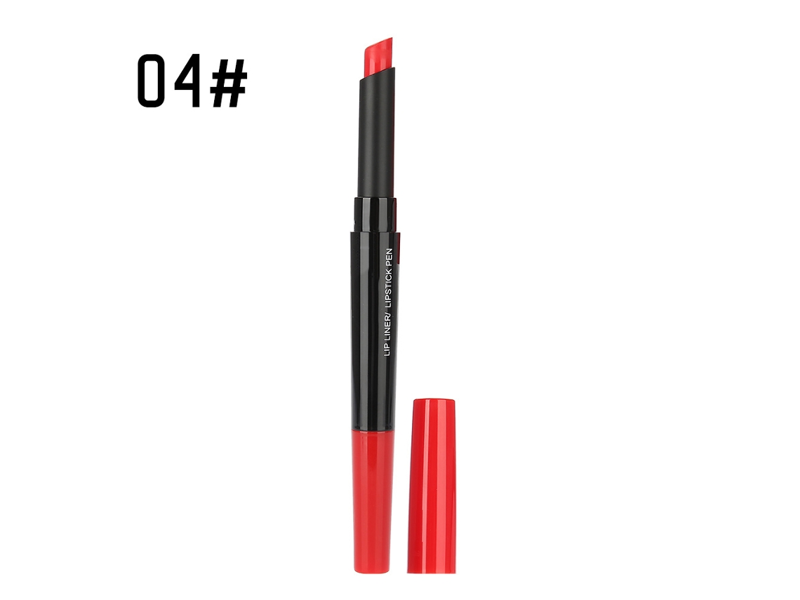 Labial Mate Hidratante 2 Em 1 Com Lápis Labial E Brilho Labial Ferramenta De Maquiagem 4