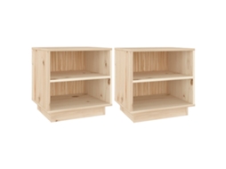 Conjunto de 2 Mesas Cabeça de Madeira MAISON EXCLUSIVE Pinho Maciça (40x34x40 cm)