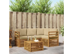 Vidaxl Conjunto De Sofás Para Exterior 5 Unid. Natural E Bege