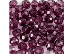 45 Contas Redondas Facetadas 4 Mm Roxo Creotime