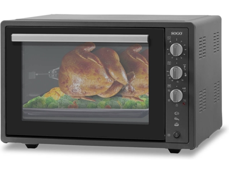 Mini-forno SOGO HOR-SS-10570 (Capacidade: 70 L - 1840 W) — Relógio de 90 min com aviso sonoro Elemento de aquecimento oculto Porta de vidro duplo  Função Iogurte: temperatura ideal de 40°C para a produção de iogurte Revestimento de esmalte para fácil limpeza e maior durabilidade Fabricado na Europa