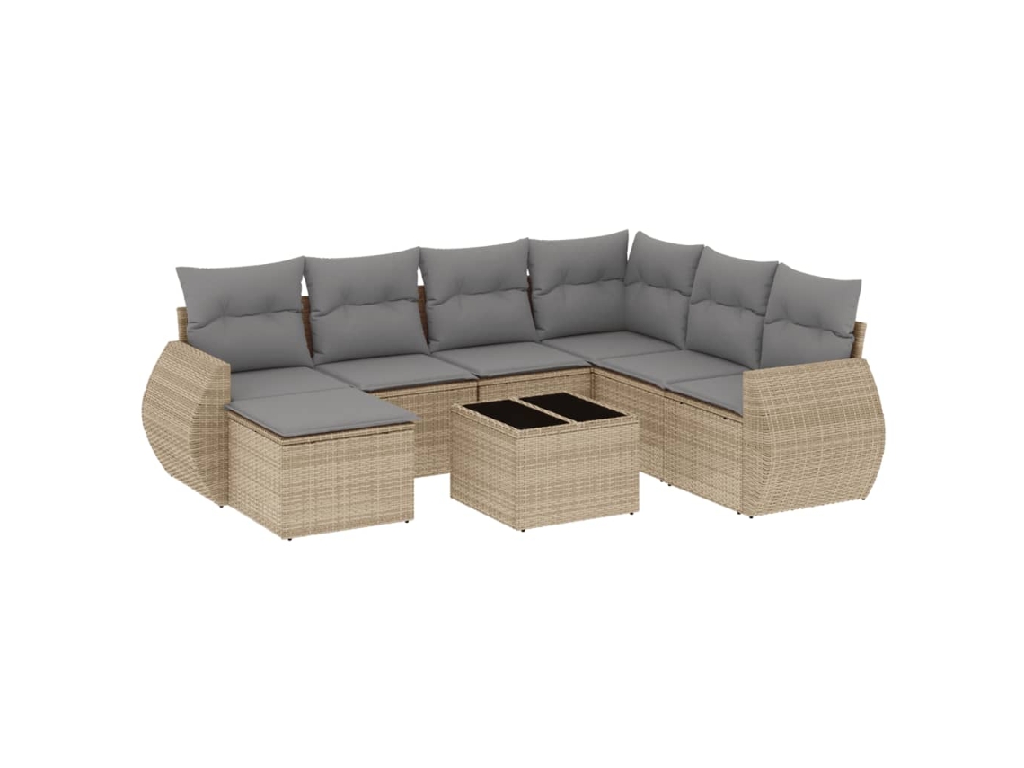 Garden Sofa Set, Garden Sofa Sets Vidaxl Bege Rattan / Vime (n/a)