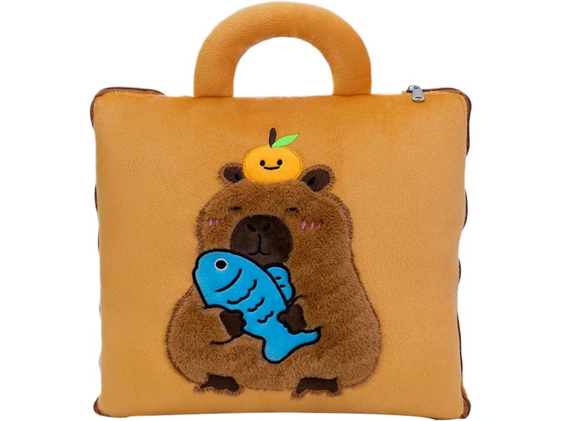 Capa De Travesseiro Macia E Compacta Para Cabeça E Costas | Capivara E 2 Em 1 Para Avião