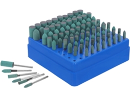 Kit de polimento Topbathy com 100 peças e pontas abrasivas de borracha verde 3 mm para ferramentas rotativas | S/MARCA