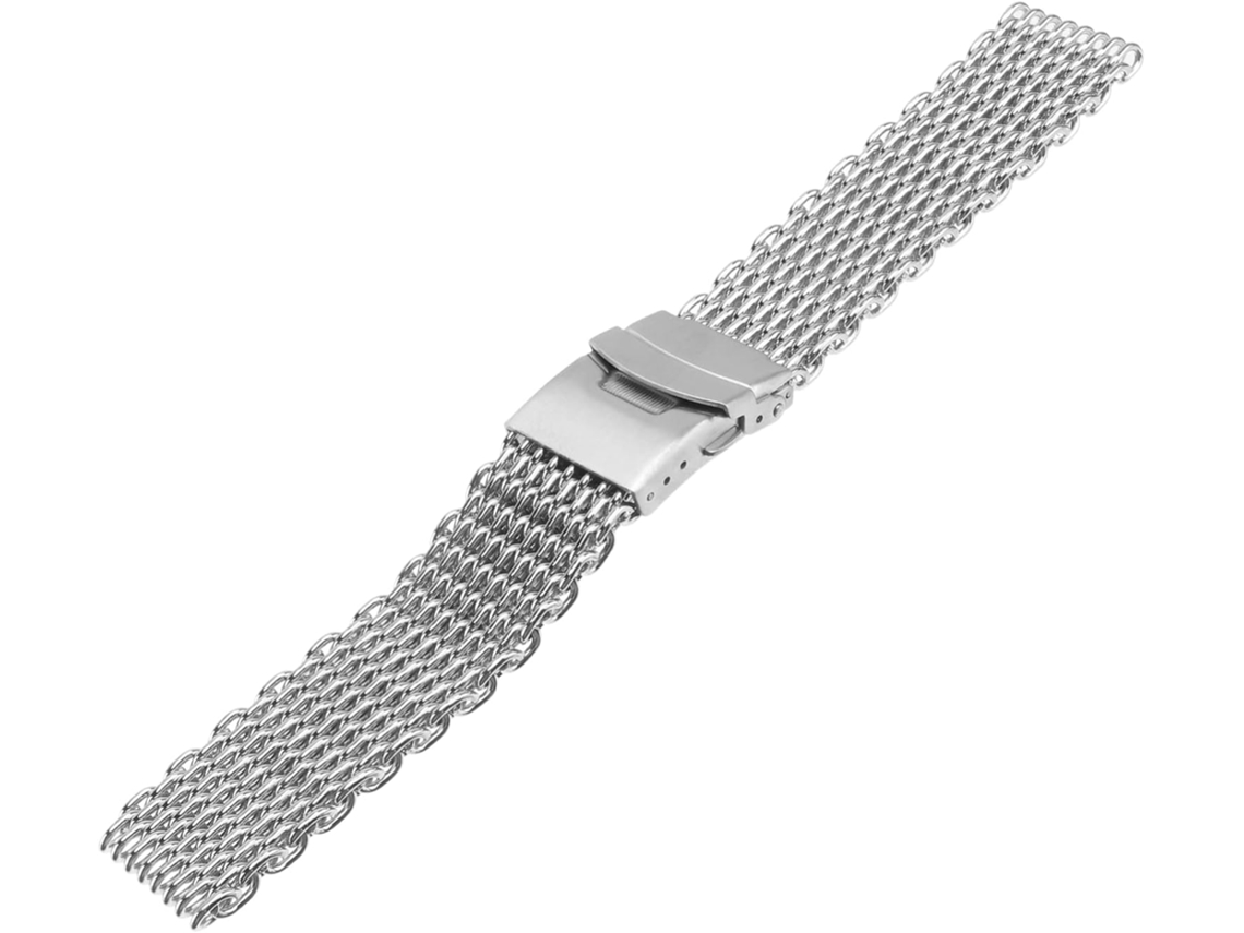 Pulseira Relógio Ajustável Malha Metálica 20 Inoxidável Mm Aço GOKOCO