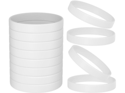 Pulseiras de silicone Stobaza Smooth para adultos, pacote com 50 unidades, confortáveis, duráveis, elásticas e ideais para o dia a dia.