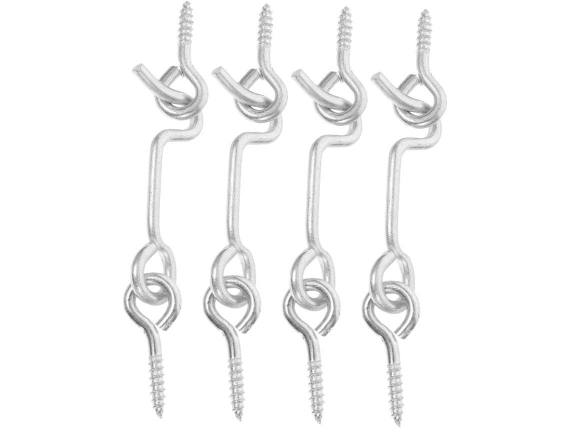 Sewacc Conjunto De 4 Peças Gancho Cabine 1, 5 Polegadas Com Fusos, Trava De Aço Porta Celeiro, Gancho De