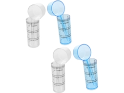 Conjunto De Copos Medidores Odontológicos Plástico Com 4 Colheres Medidoras, Multiuso Experimentos Científicos E