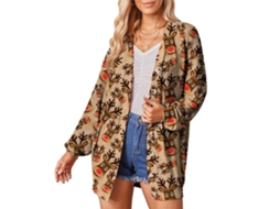 Laxiscreed Blusa De Manga Longa Feminina Com Decote Redondo E Detalhe Xadrez Em Vinho
