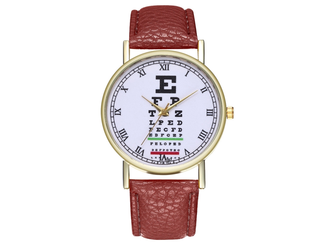 Relógio de Pulso de Casal Analógico com Pulseira Pu Estilo Moderno Quartzo Café