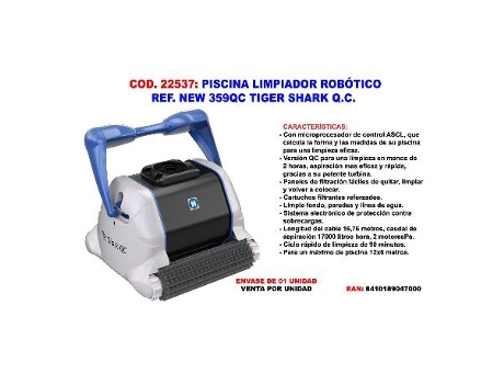 Piscina limpiador robotico new 359qc tiger shark q.c.