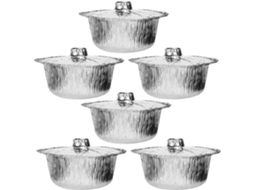 Conjunto De 6 Panelas Descartáveis De Alumínio Para Churrasco, 2000ml, Multiuso, Redondas, Ideais Para Cozinhar Conjunto De 6 Panelas D Gokoco