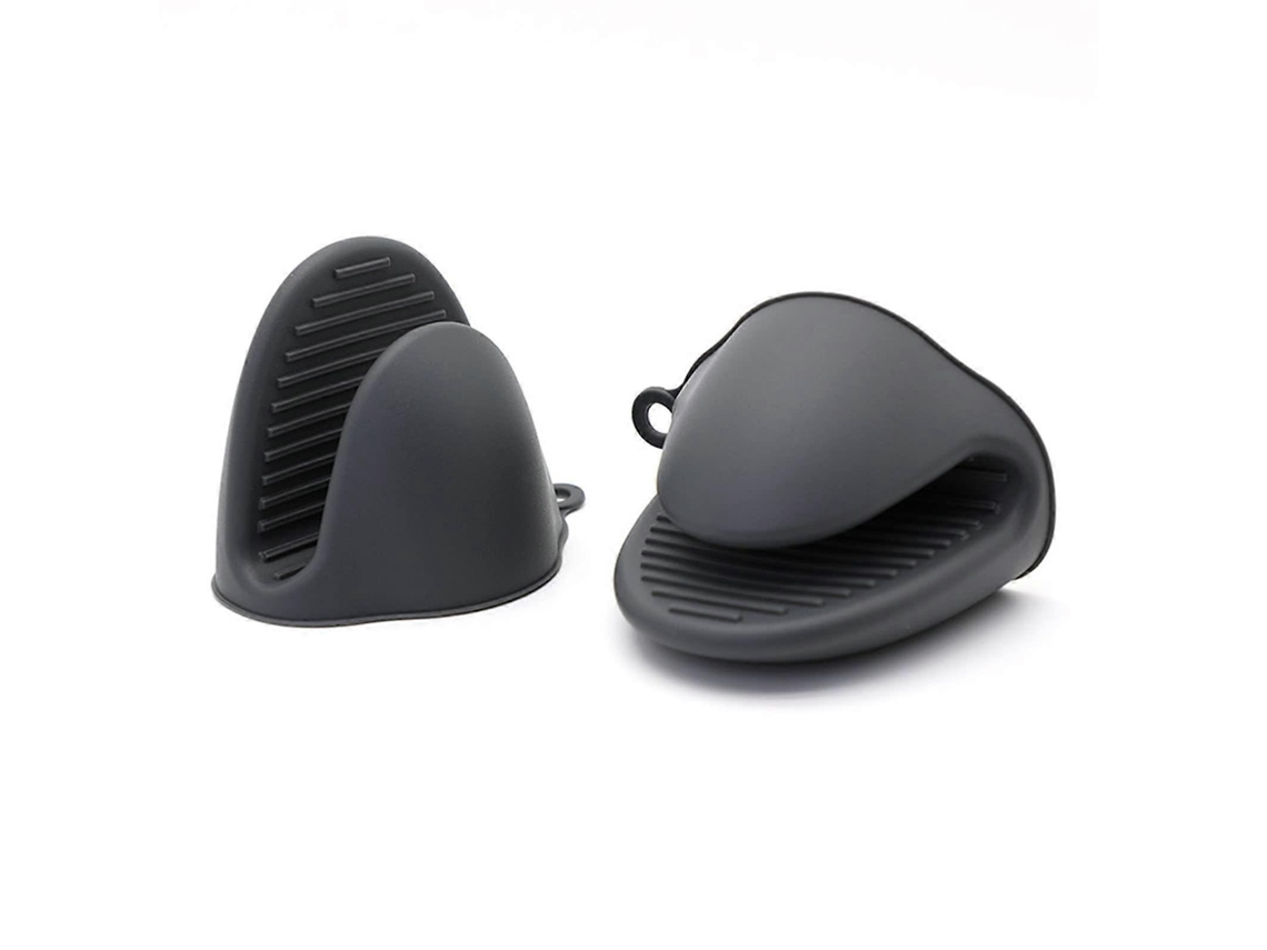 2 Pares de Luvas de Forno Resistentes Ao Calor em Silicone Grosso para Cozinhar, Assar, Churrasco e Grelhar Cinza