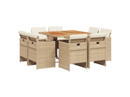 Garden Dining Set, Garden Dining Sets Vidaxl Bege Rattan / Vime (n/a)