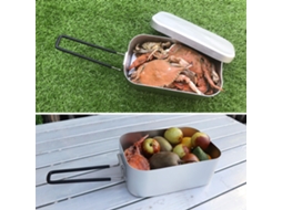 Conjunto Fogão Portátil Prato de Almoço 2 em 1