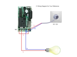 Interruptor de controle remoto RF 433 MHz (universal DC12V, Chip 1527)