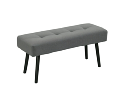 Banco de Cama Acolchoado 100x36x45cm (veludo Cotelê Cinza, Tecido Aço)