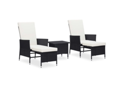 Garden Lounge Set, Garden Lounge Sets Vidaxl Preto Rattan / Vime (n/a)