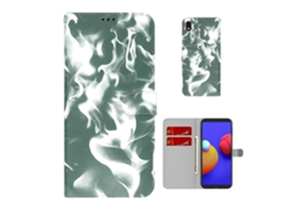 Capa De Couro Com Estampa De Névoa Em Nuvens, Formato Horizontal, Com Suporte, Compartimento Para Cartões E Carteira Para Samsung Galaxy A01 Core.