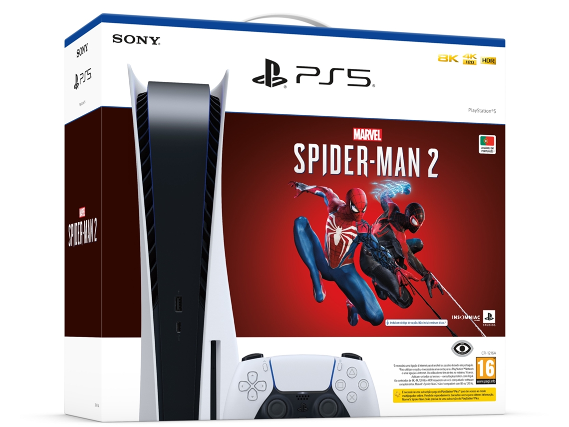 Consola PS5 (825 GB) + Jogo Marvel's Spider-Man 2 (Formato Digital)