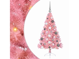 Árvore De Natal Artificial Iluminada Vidaxl Rosa Pvc (120 Cm)