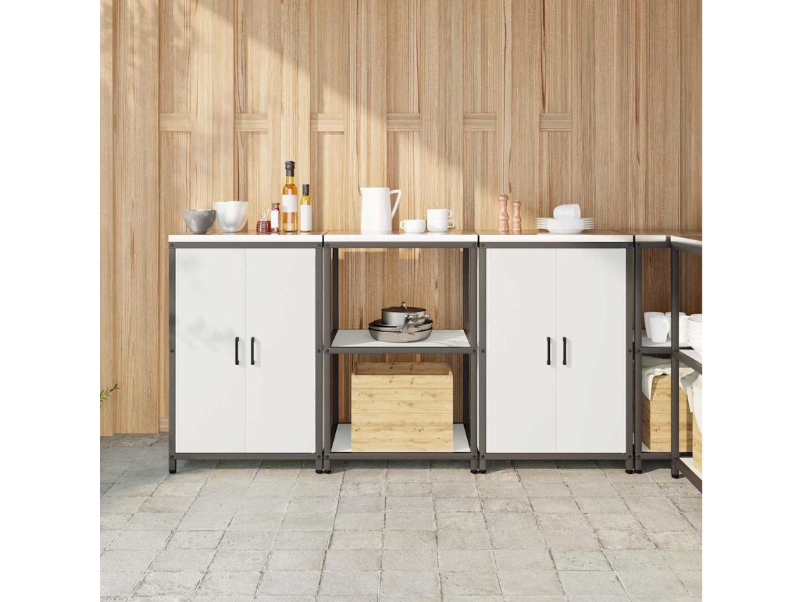 Vidaxl Conjunto De Armazenamento De Cozinha Hattem 3 Unid. Branco