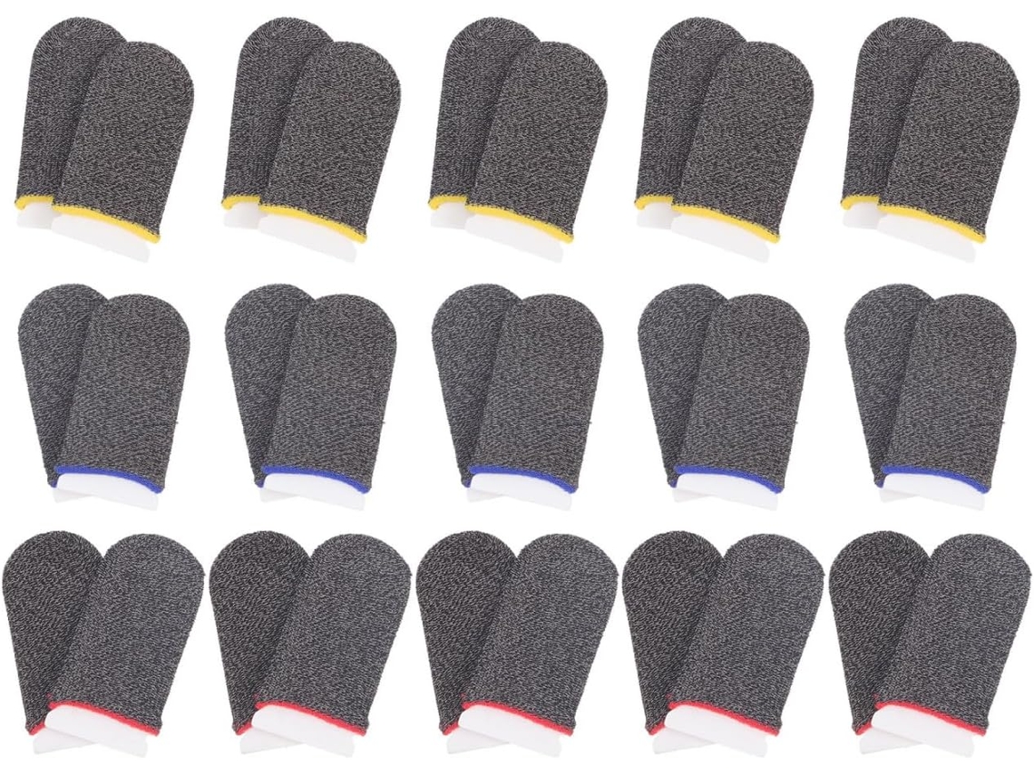 Conjunto De 30 Dedeiras Elásticas Fibra Prateada Com Absorção Suor Para Maior Conforto Durante Jogos Cor Aleatória