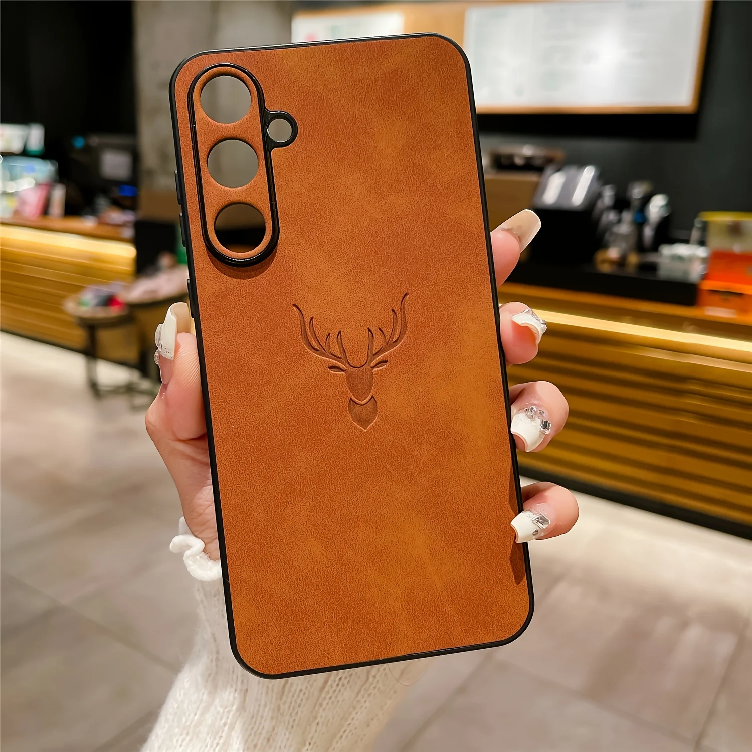 (galaxy S23 Laranja) Adequado Para Capas Traseiras De Couro Fosco Da Samsung
