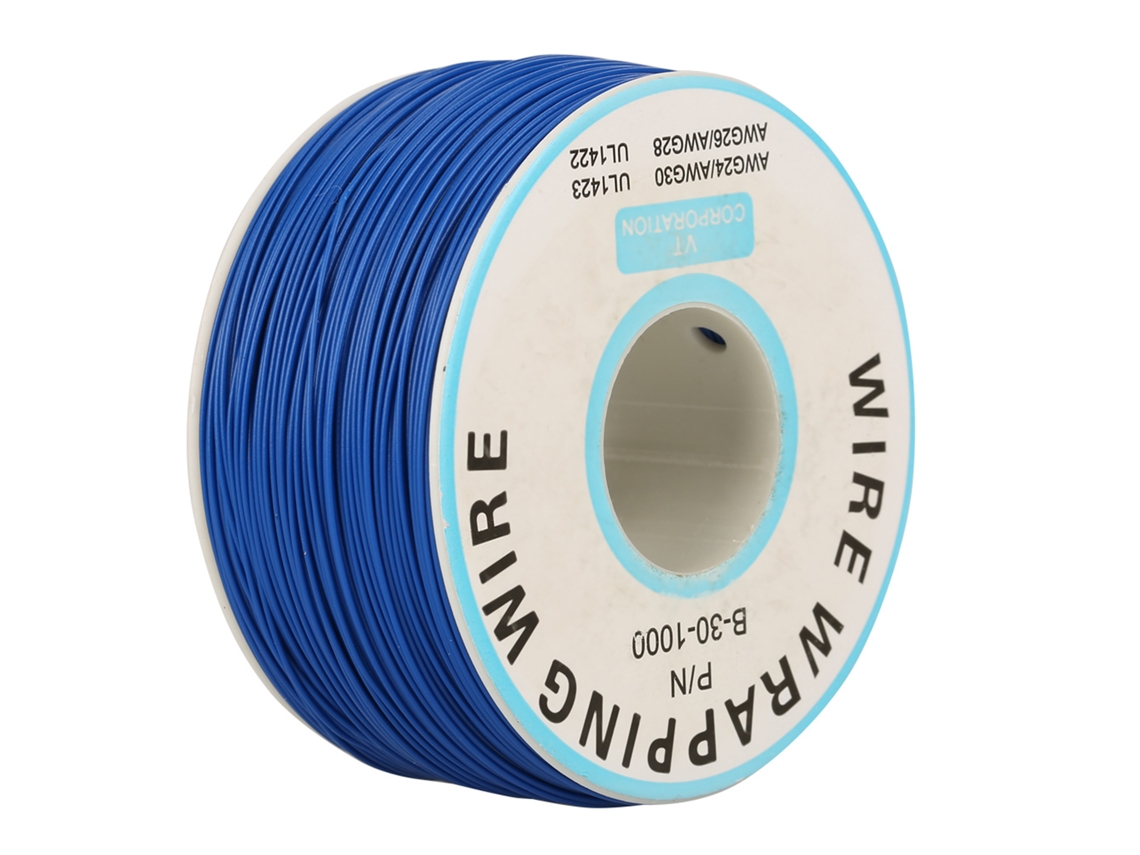Cabo Unifilar de Cobre Fibra Óptica, 1 rolo, 30 AWG, com diâmetro de 0,25 mm (azul)