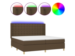 Box Spring Bed, Box Spring Beds Vidaxl Marrom Tecido (200 X 200 Cm)
