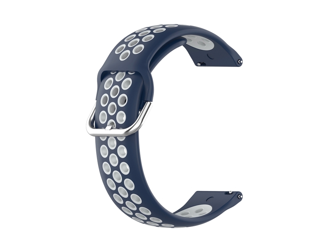 Bracelete Para Samsung Galaxy Watch 4 Classic (46mm) - Silicone Duas Cores - Midnight Blue White