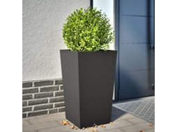 Vidaxl Vaso/floreira De Jardim 45x45x75 Cm Aço Preto