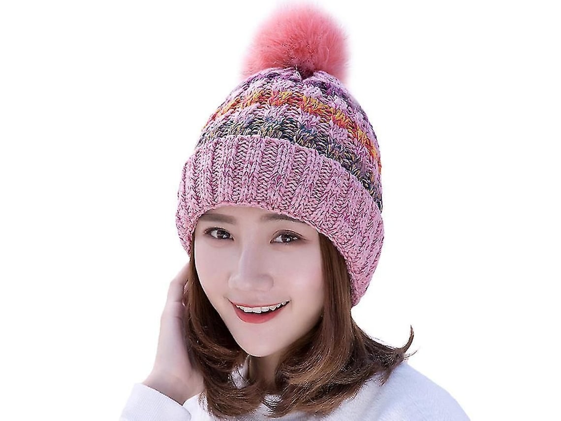 2026 gorro de Inverno para Mulher Tecido a Crochê com Pelúcia Quente e Design Único