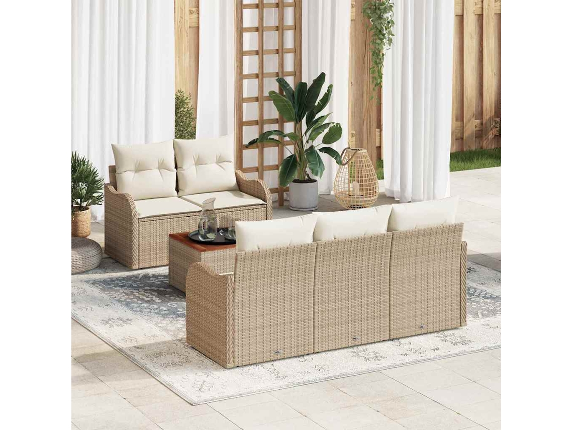 Vidaxl Conjunto De Sofá De Jardim 6 Unid. 5-número De Lugares